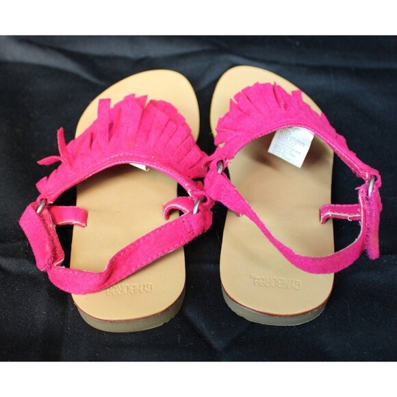 Gymboree Fairy Fashionable Girl's Pink Fringe Suede Sandals sz 12 Beach Spring - Picture 4 of 7